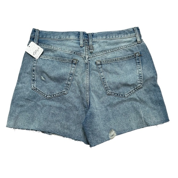 Free People Women’s 29 Distressed Raw Hem Button Fly Denim Jean Shorts - Picture 4 of 8